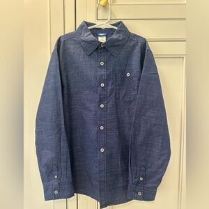 Gymboree size 12 boys button down, dark blue with texture
